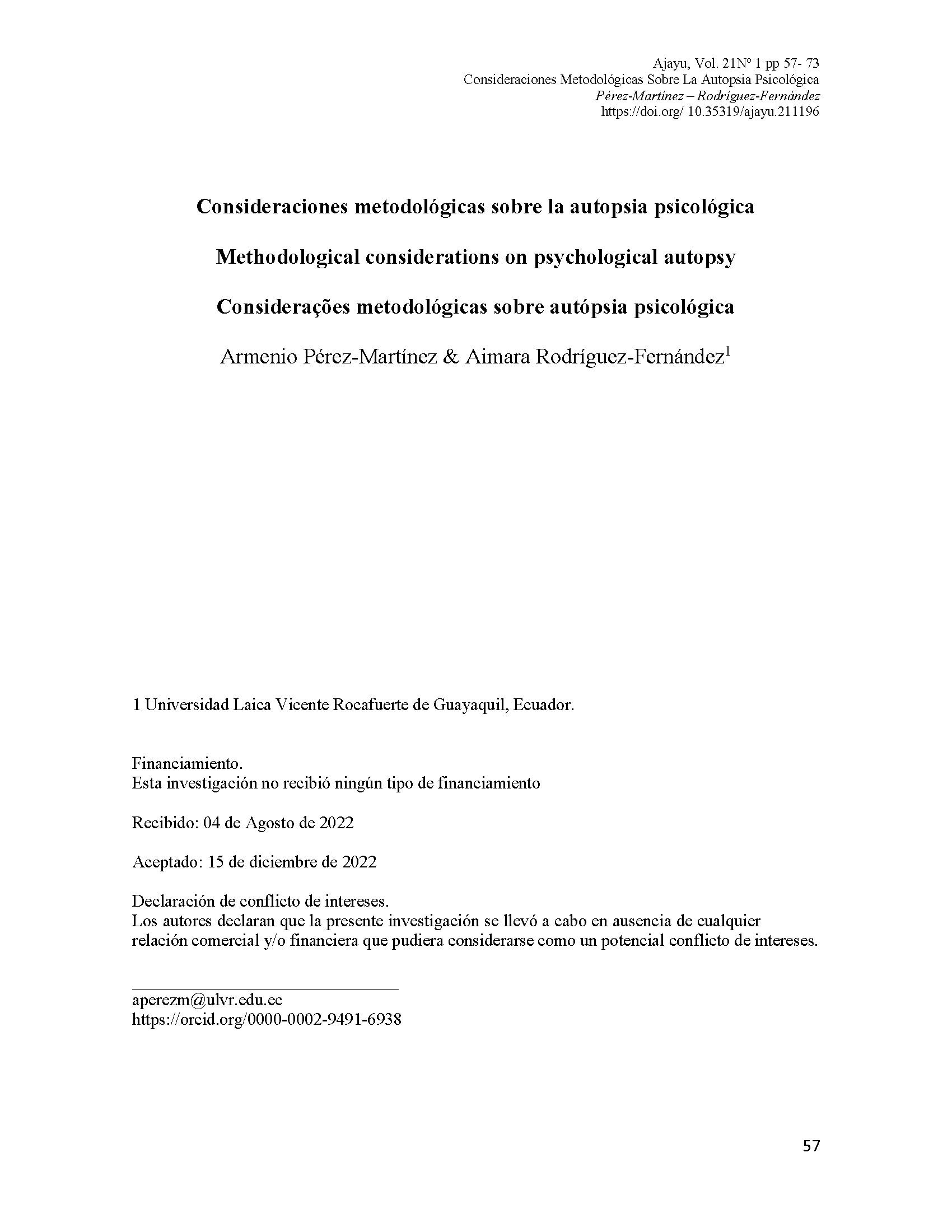  Methodological considerations on psychological autopsy 