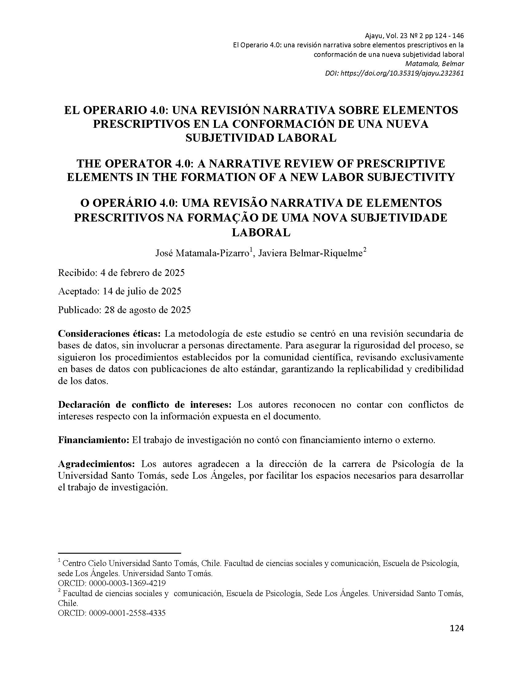 El Operario 4.0: una revisión narrativa sobre elementos prescriptivos en la conformación de una nueva subjetividad laboral