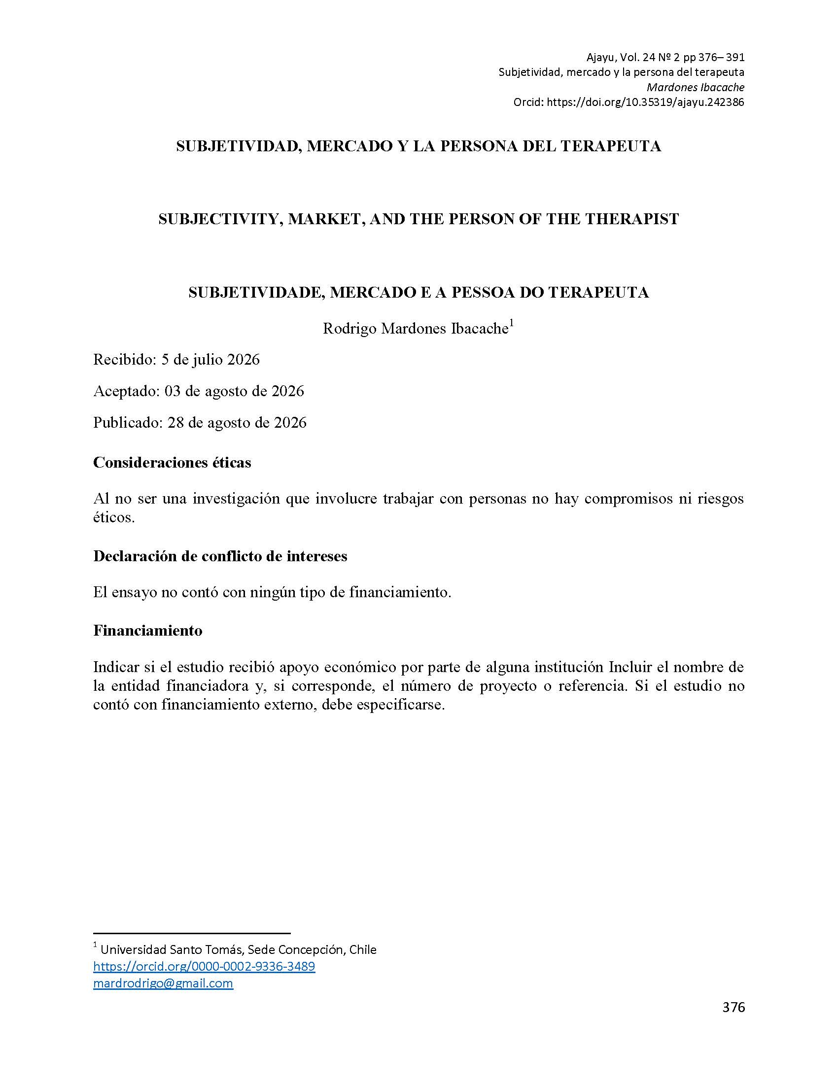 Subjetividad, mercado y la persona del terapeuta